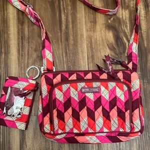 Vera Bradley Geometric Pink and Red Crossbody Bag